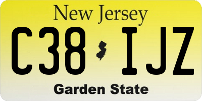 NJ license plate C38IJZ