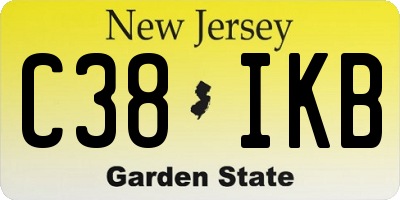 NJ license plate C38IKB