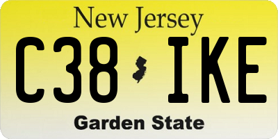 NJ license plate C38IKE