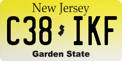 NJ license plate C38IKF