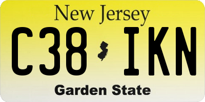 NJ license plate C38IKN
