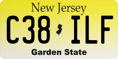 NJ license plate C38ILF