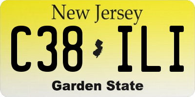 NJ license plate C38ILI