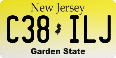 NJ license plate C38ILJ