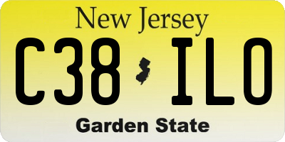 NJ license plate C38ILO