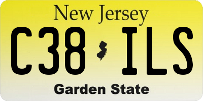 NJ license plate C38ILS