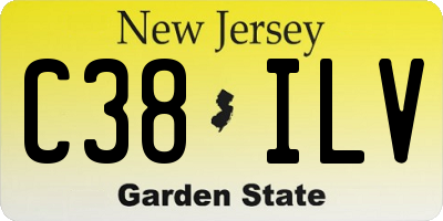 NJ license plate C38ILV
