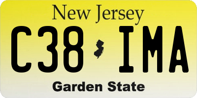 NJ license plate C38IMA