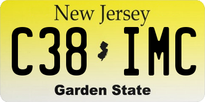 NJ license plate C38IMC