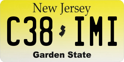 NJ license plate C38IMI