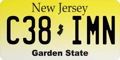 NJ license plate C38IMN