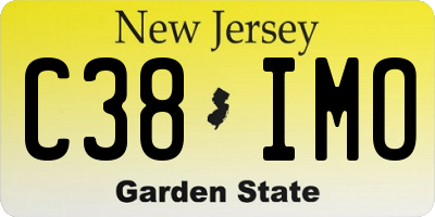 NJ license plate C38IMO