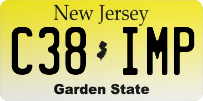NJ license plate C38IMP