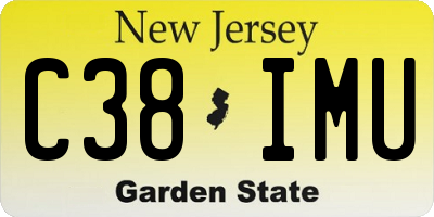 NJ license plate C38IMU