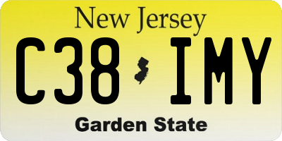 NJ license plate C38IMY