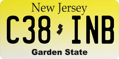 NJ license plate C38INB