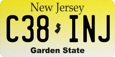 NJ license plate C38INJ