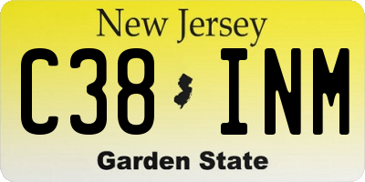 NJ license plate C38INM