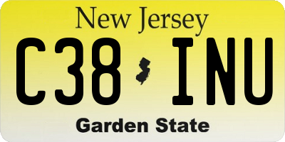 NJ license plate C38INU