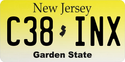 NJ license plate C38INX