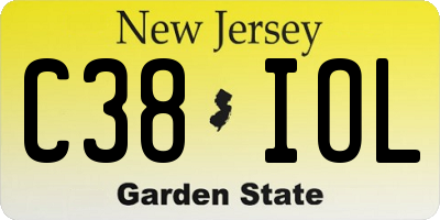 NJ license plate C38IOL