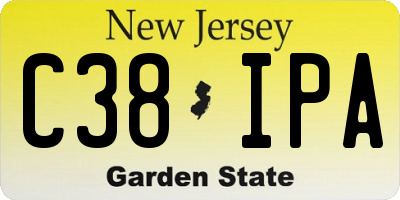 NJ license plate C38IPA