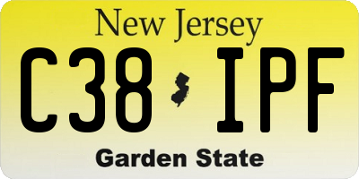 NJ license plate C38IPF