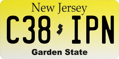 NJ license plate C38IPN
