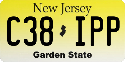 NJ license plate C38IPP