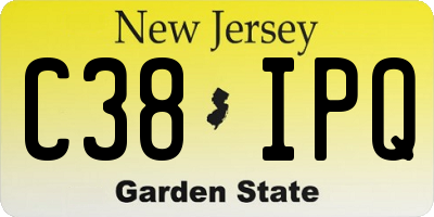 NJ license plate C38IPQ