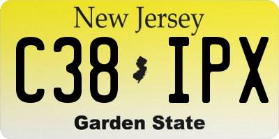NJ license plate C38IPX
