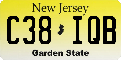 NJ license plate C38IQB