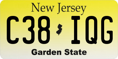 NJ license plate C38IQG