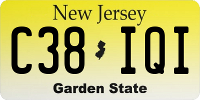 NJ license plate C38IQI