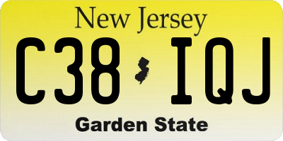 NJ license plate C38IQJ
