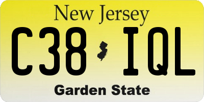 NJ license plate C38IQL
