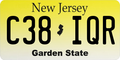 NJ license plate C38IQR