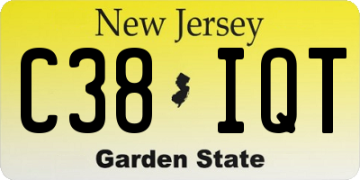 NJ license plate C38IQT