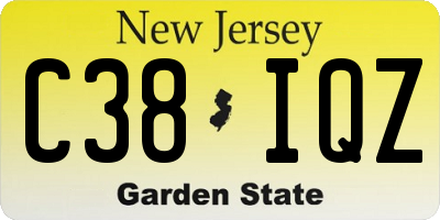 NJ license plate C38IQZ