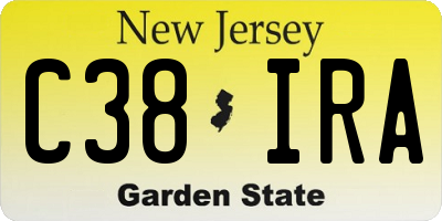 NJ license plate C38IRA