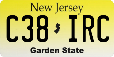 NJ license plate C38IRC