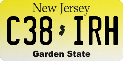 NJ license plate C38IRH