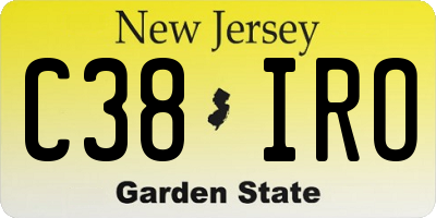 NJ license plate C38IRO