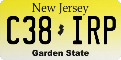 NJ license plate C38IRP