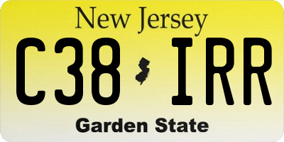 NJ license plate C38IRR