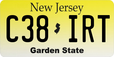 NJ license plate C38IRT