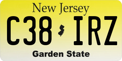 NJ license plate C38IRZ