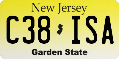 NJ license plate C38ISA