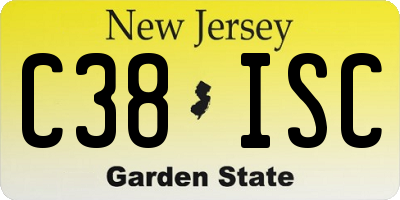 NJ license plate C38ISC