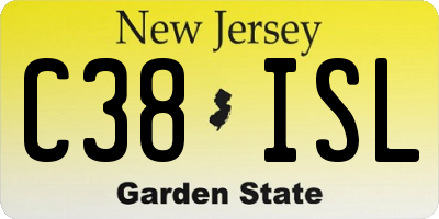 NJ license plate C38ISL